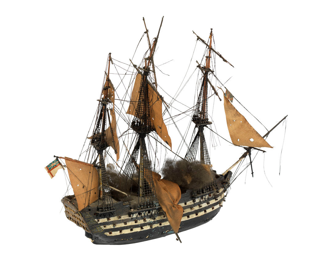 Detail of 'Neptune'; warship; 98 gun by William Haines