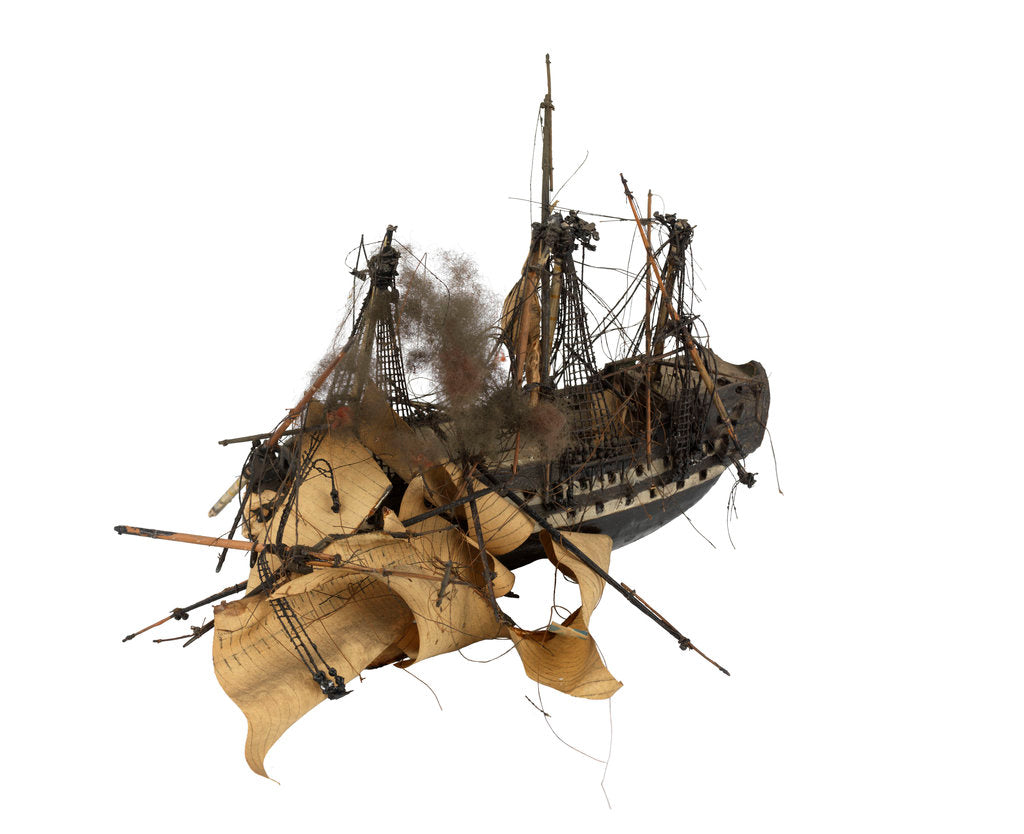 Detail of Warship; 74 gun by William Haines
