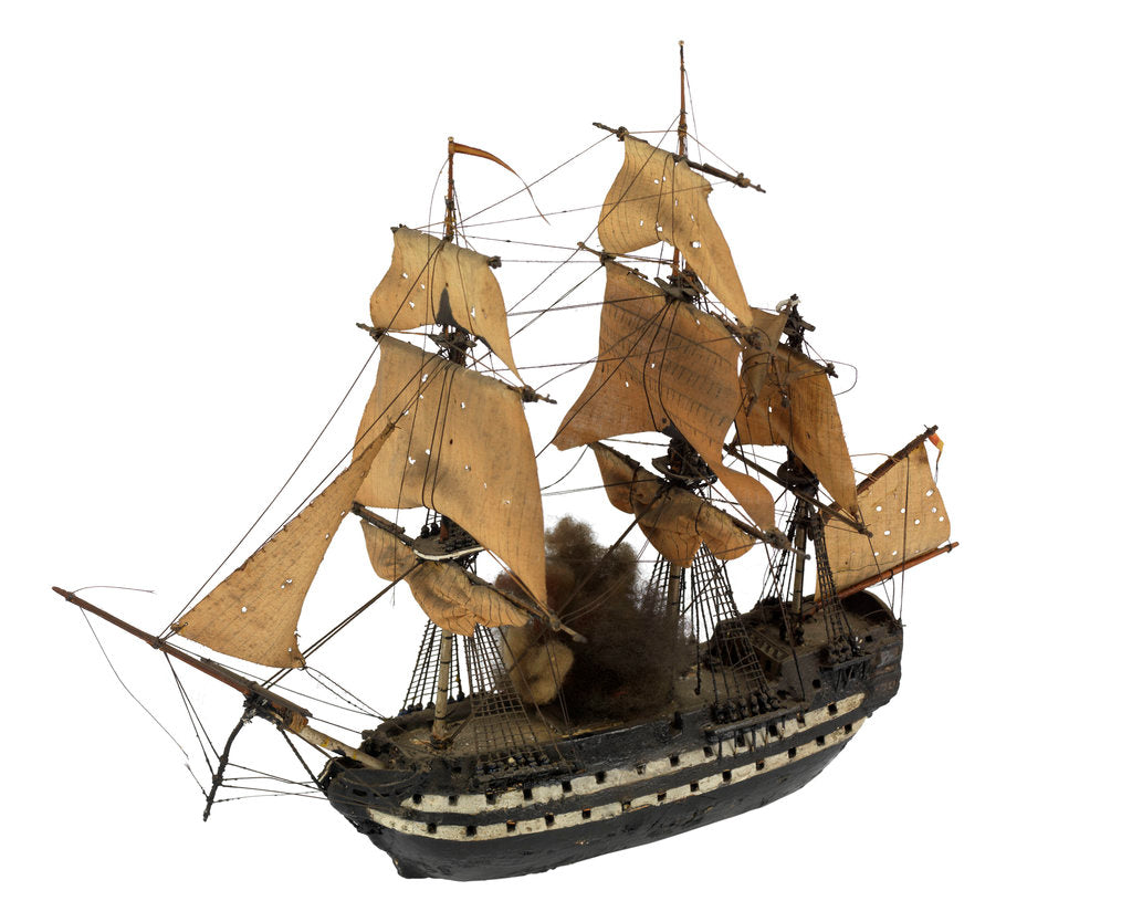 Detail of Warship; 74 guns ? by William Haines