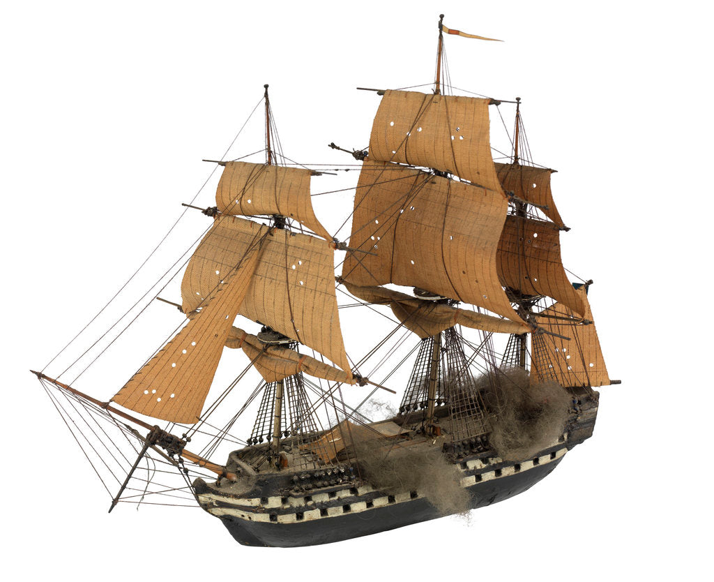 Detail of 'Argonaute'; warship; 74 guns by William Haines