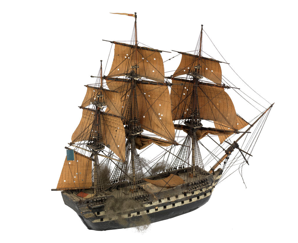 Detail of 'Argonaute'; warship; 74 guns by William Haines