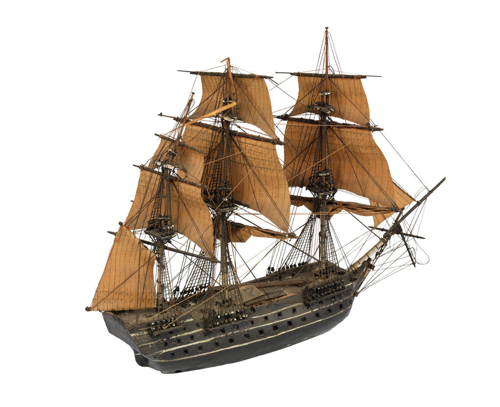 Detail of 'San Justo'; warship; 74 guns by William Haines