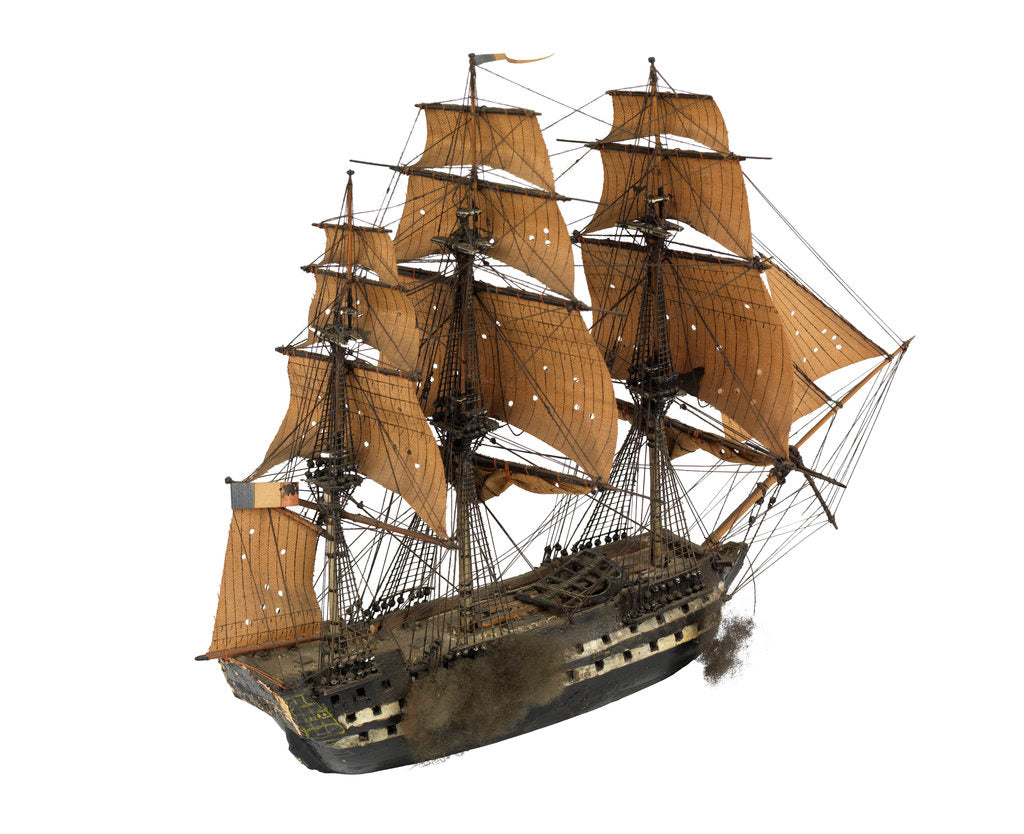 Detail of Warship; 74 guns by William Haines