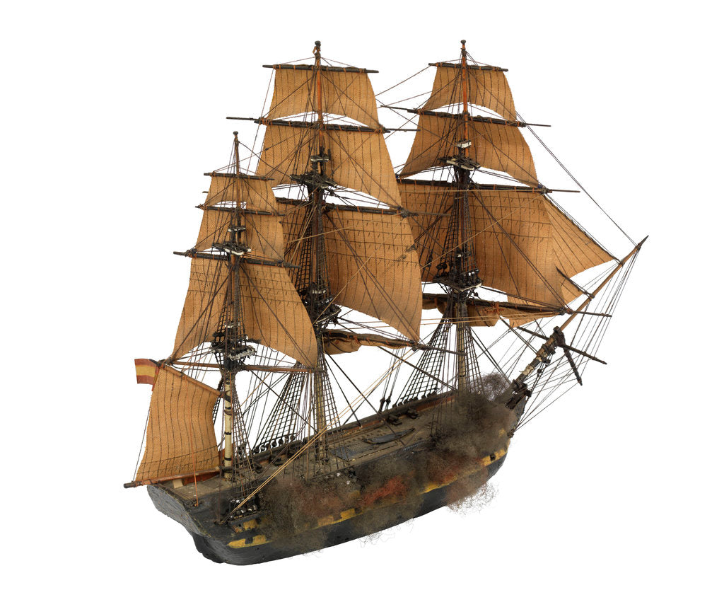 Detail of Warship; 74 guns by William Haines