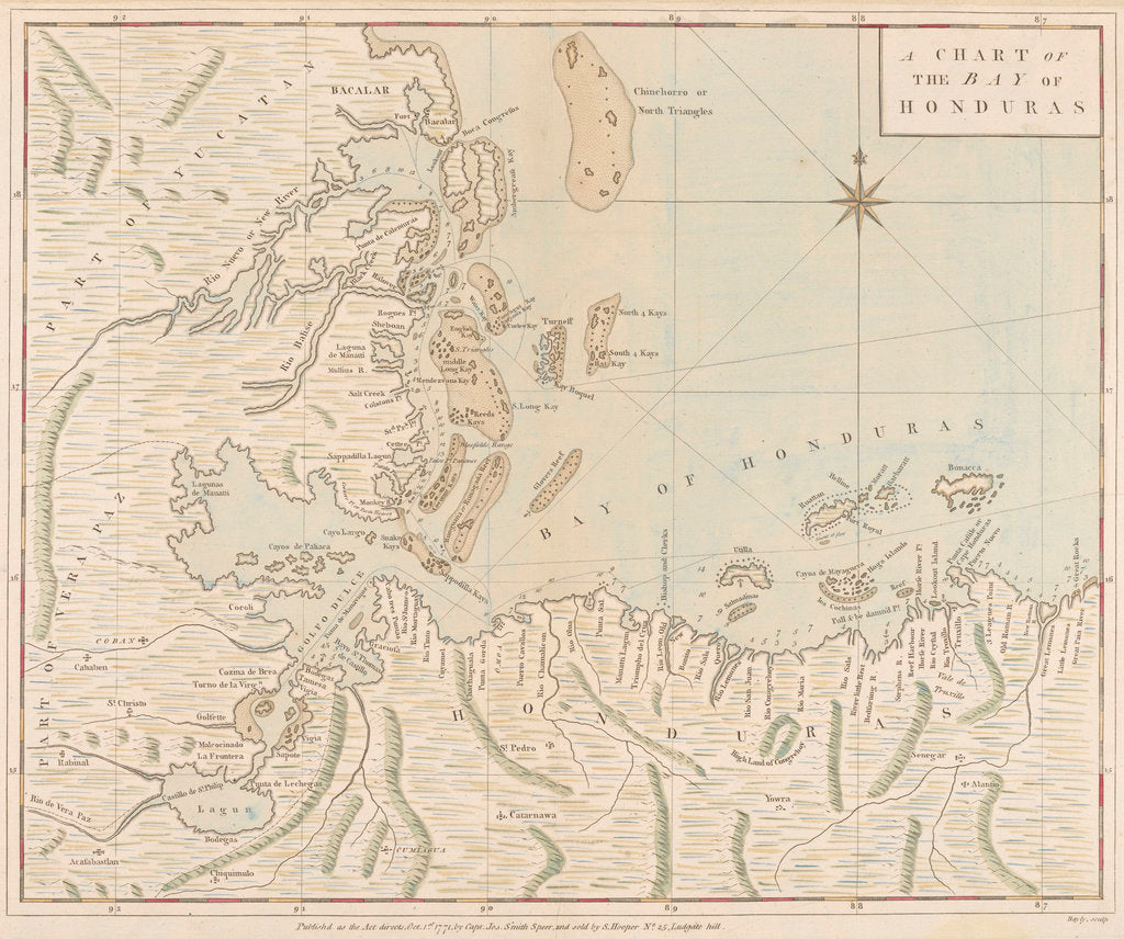 Detail of A chart of the Bay of Honduras by Joseph Smith Speer