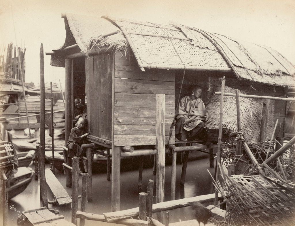 Detail of Creek life on the Pearl River [Zhu Jiang], large-format albumen print by John Thomson