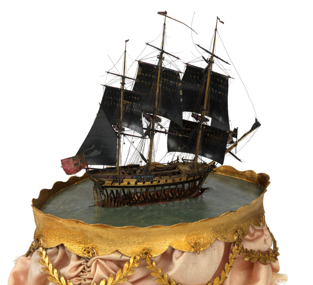Detail of Warship, 16 guns, 6th rate by unknown