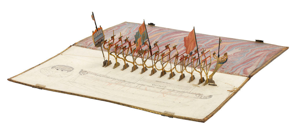 Detail of Folding model and plan of the 'Gurland' (1721) by unknown