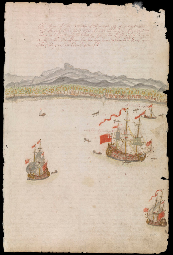 Detail of View of Calicut (Calcutta, India) by Edward Barlow