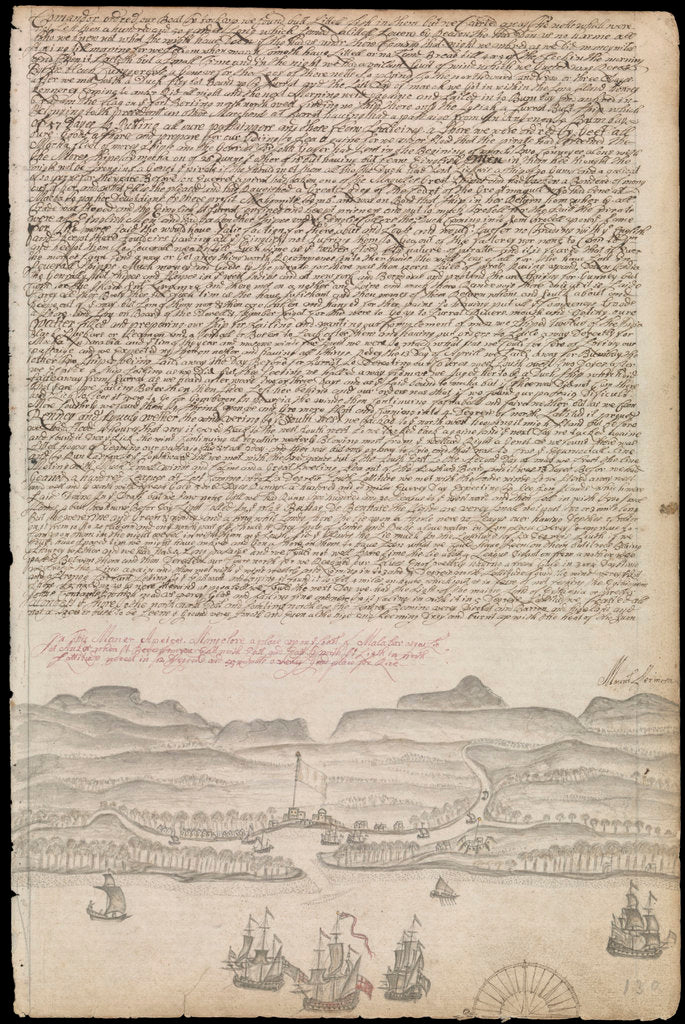 Detail of Plate from Edward Barlow's journal of his life at sea in king's ships, East & West Indiamen & other merchantmen from 1659 to 1703. by Edward Barlow
