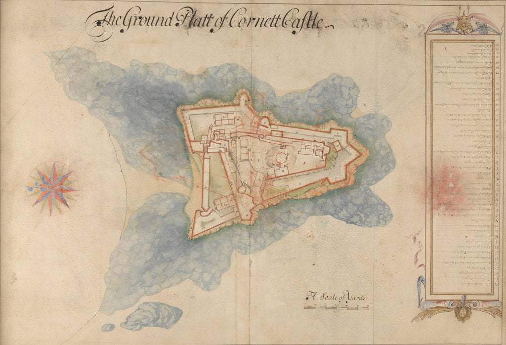 Detail of The Ground Platt of Cornett Castle by Thomas Phillips