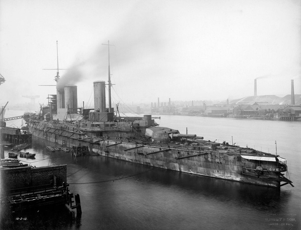 Detail of Battlecruiser HMS 'Queen Mary' (1912) by unknown
