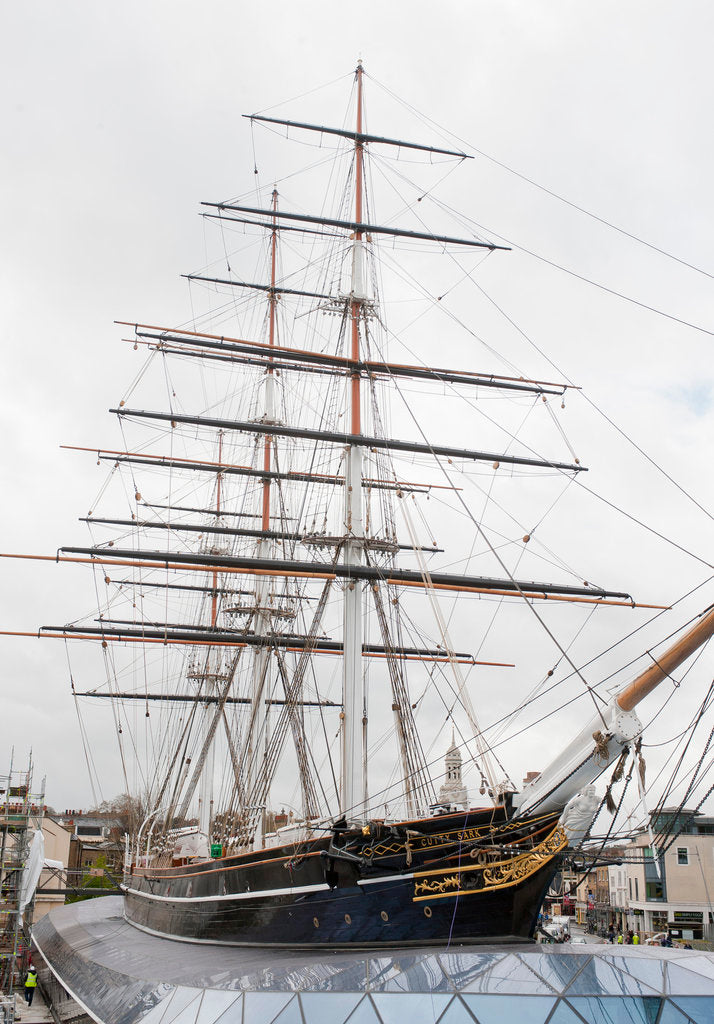 Detail of Refurbished clipper 'Cutty Sark' (1869), re-opened 25 April 2012 by National Maritime Museum
