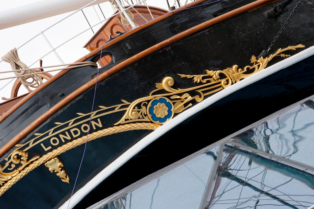 Detail of Refurbished clipper 'Cutty Sark' (1869), re-opened 25 April 2012 by National Maritime Museum