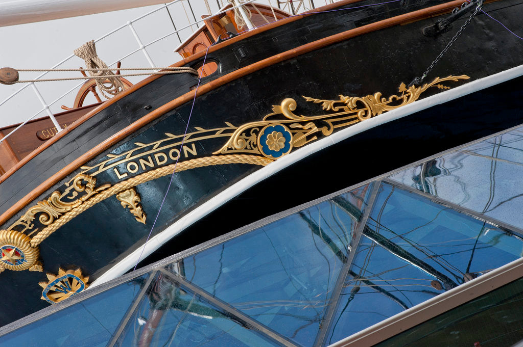 Detail of Refurbished clipper 'Cutty Sark' (1869), re-opened 25 April 2012 by National Maritime Museum