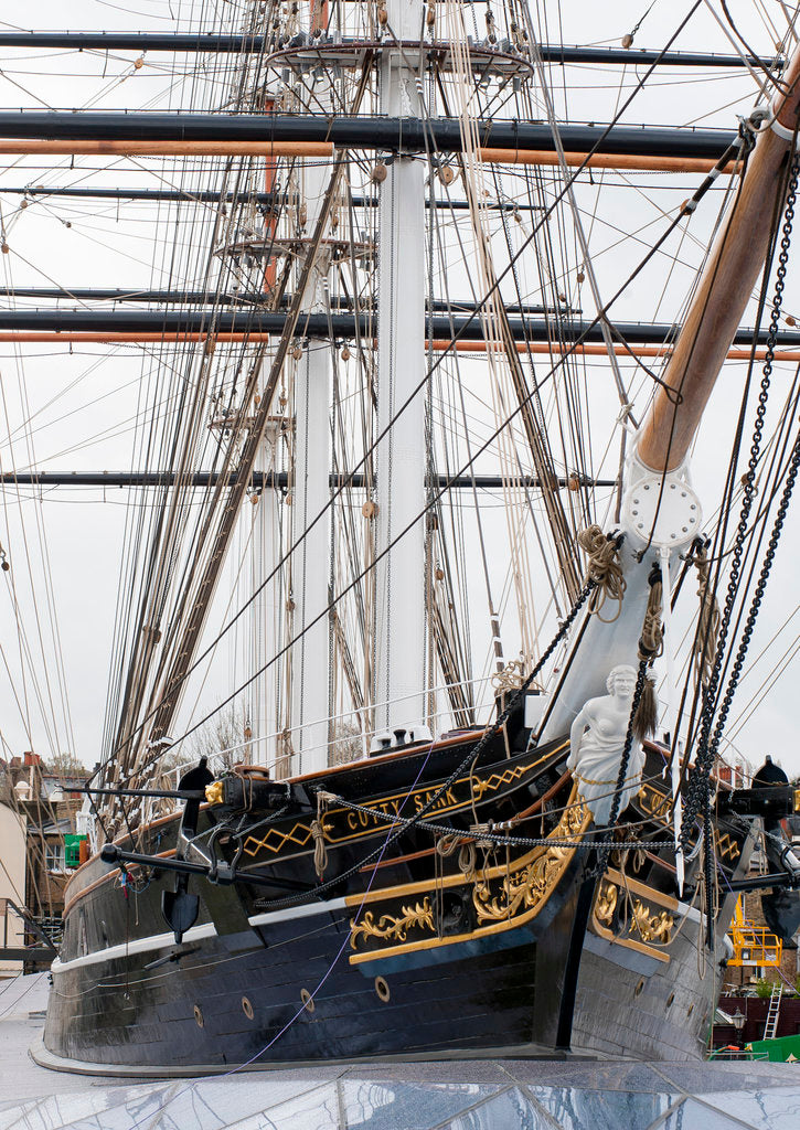 Detail of Refurbished clipper 'Cutty Sark' (1869), re-opened 25 April 2012 by National Maritime Museum