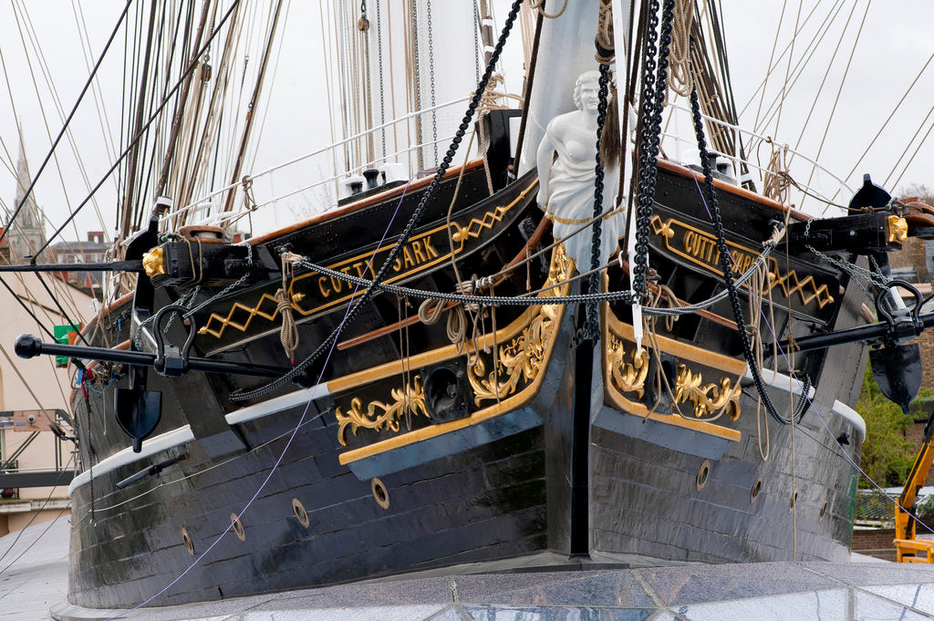Detail of Refurbished clipper 'Cutty Sark' (1869), re-opened 25 April 2012 by Royal Museums Greenwich Photo Studio