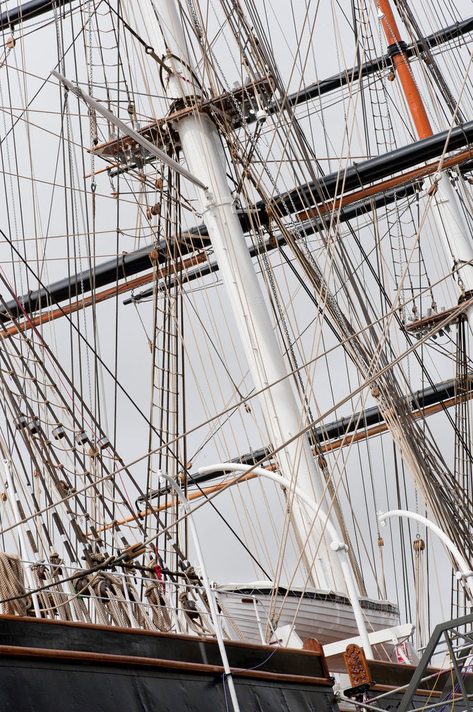 Detail of Refurbished clipper 'Cutty Sark' (1869), re-opened 25 April 2012 by National Maritime Museum