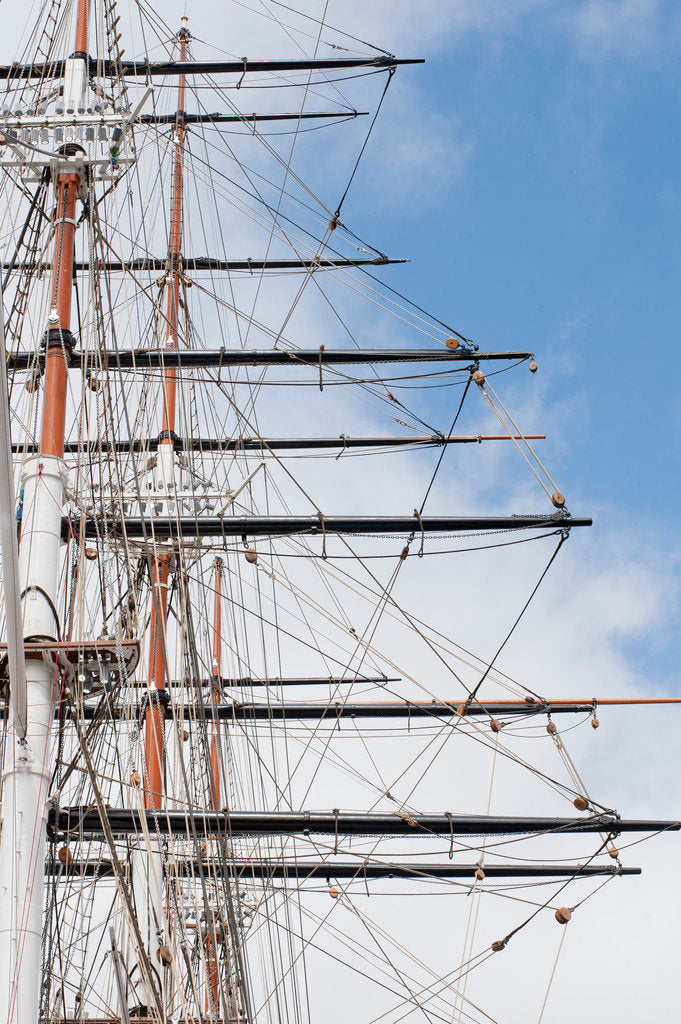 Detail of Refurbished clipper 'Cutty Sark' (1869), re-opened 25 April 2012 by National Maritime Museum