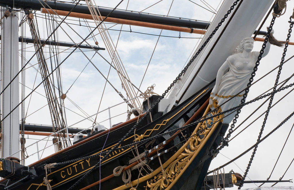 Detail of Refurbished clipper 'Cutty Sark' (1869), re-opened 25 April 2012 by Royal Museums Greenwich Photo Studio