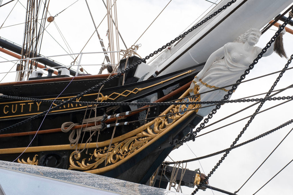 Detail of Refurbished clipper 'Cutty Sark' (1869), re-opened 25 April 2012 by Royal Museums Greenwich Photo Studio