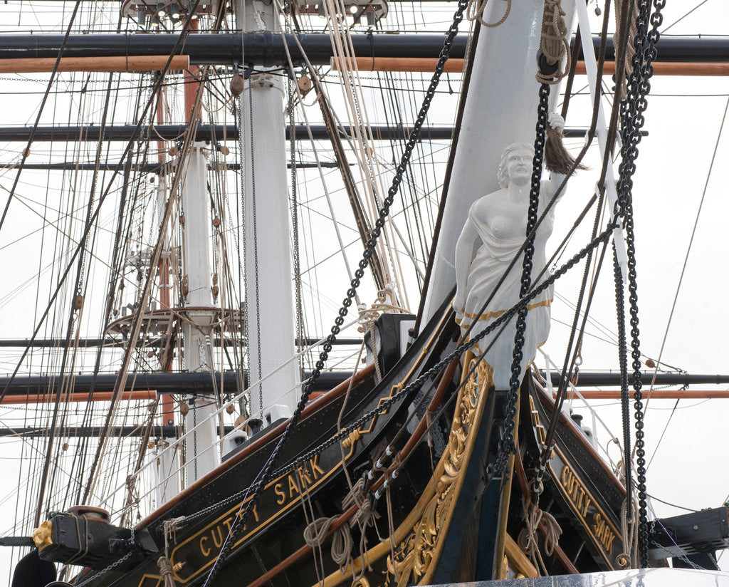 Detail of Refurbished clipper 'Cutty Sark' (1869), re-opened 25 April 2012 by National Maritime Museum