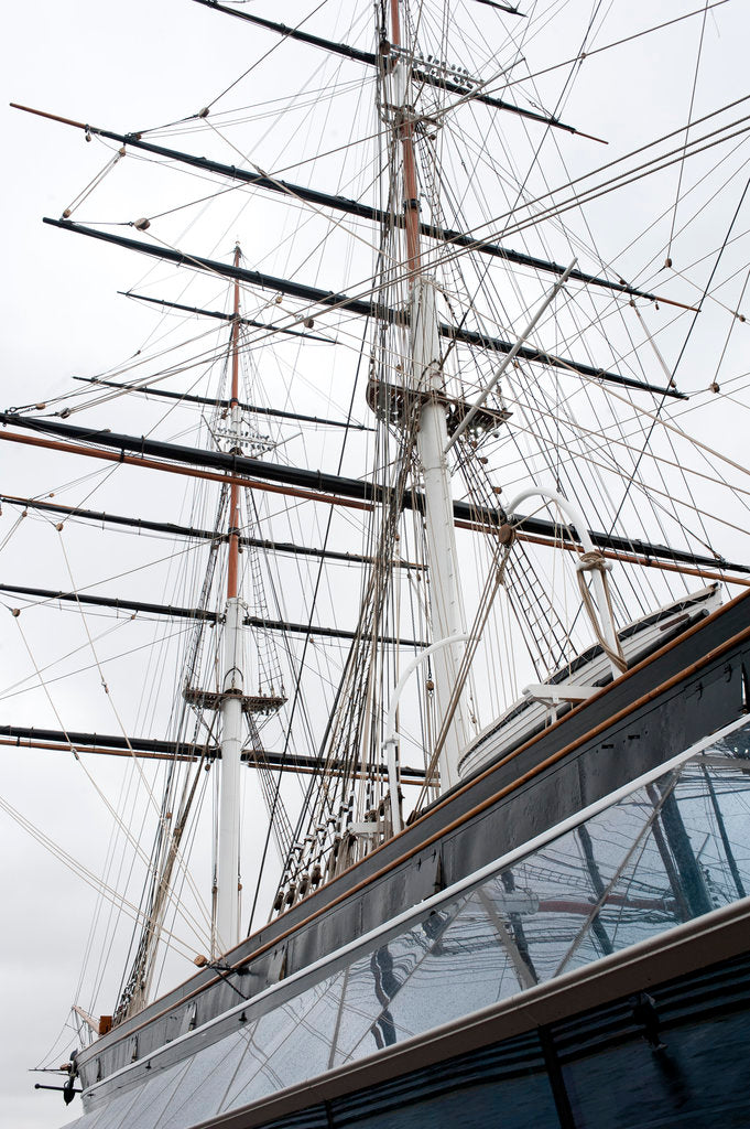 Detail of Refurbished clipper 'Cutty Sark' (1869), re-opened 25 April 2012 by National Maritime Museum