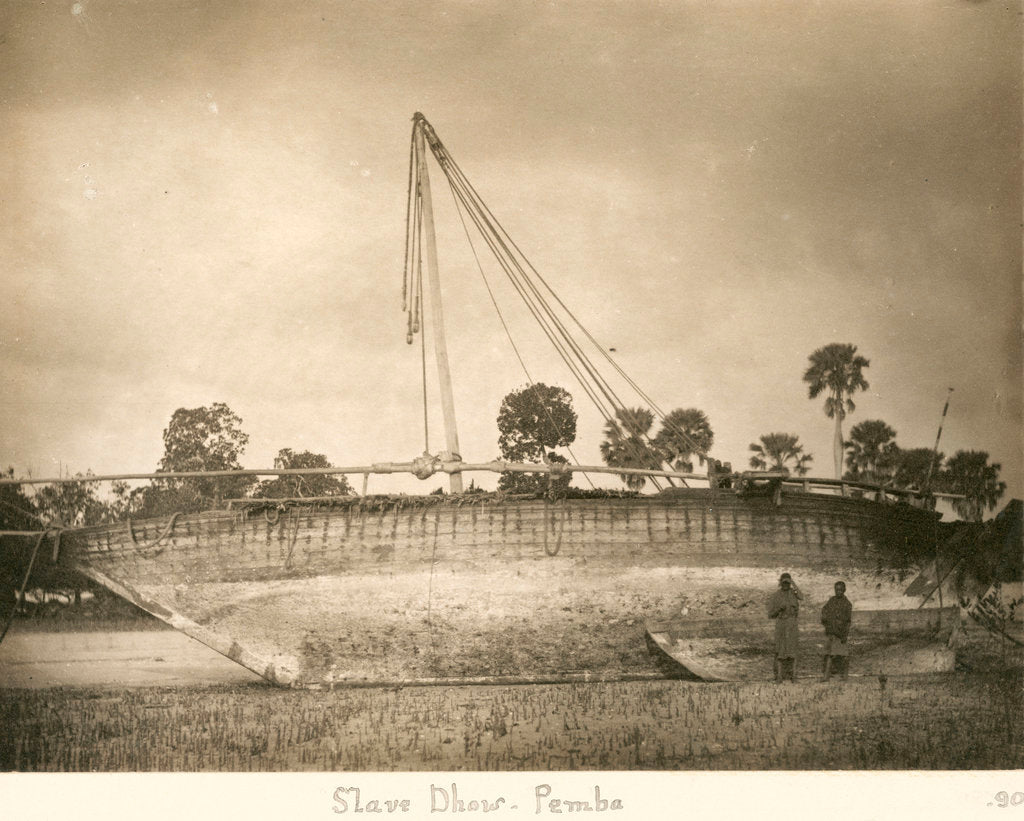 Detail of A slave dhow beached, Pemba 1890 by unknown