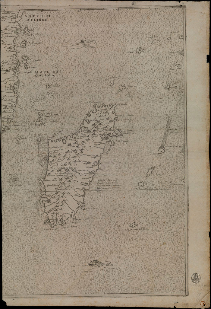 Detail of Map of Africa, 1564 - 1 of 8 sheets by Giacomo Gastaldi