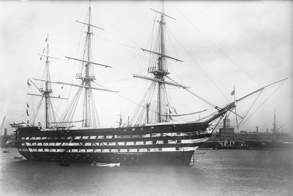 Detail of HMS 'Duke of Wellington' (1852) by unknown
