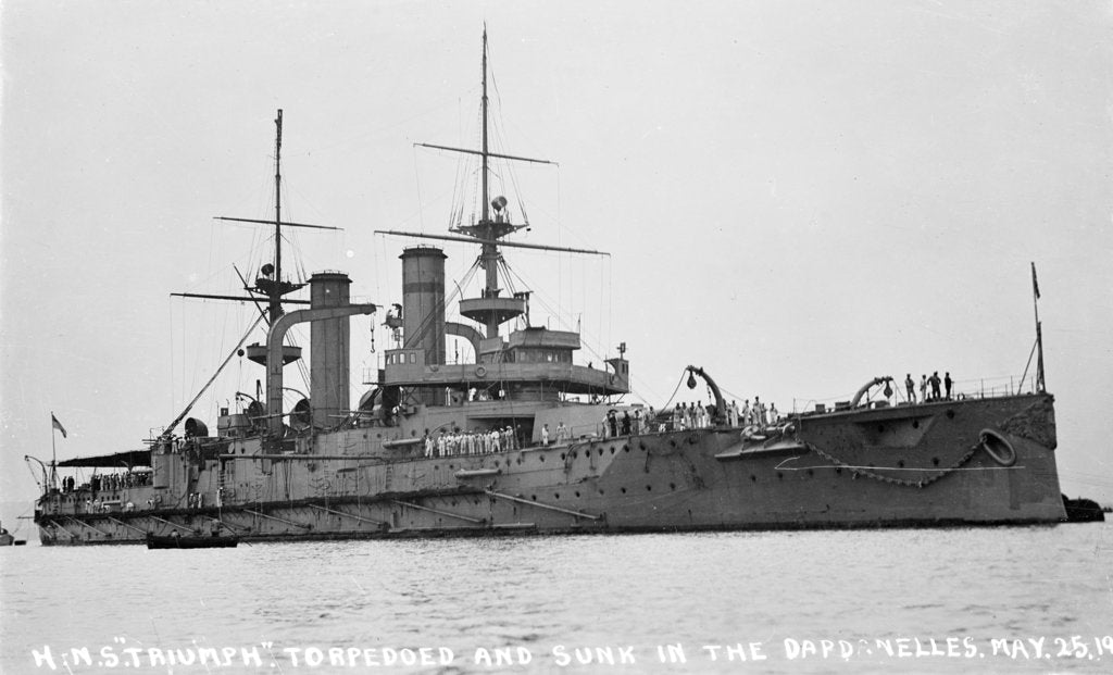 Detail of Battleship HMS 'Triumph' (1903) by unknown