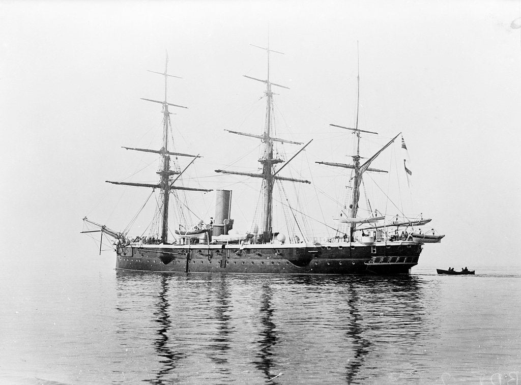 Detail of Steel screw corvette HMS 'Calliope' (1884) in 1901 by unknown