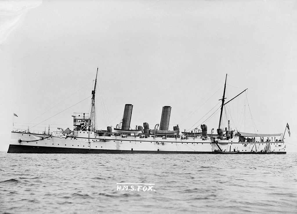 Detail of 2nd class protected cruiser HMS 'Fox' (1893) by unknown