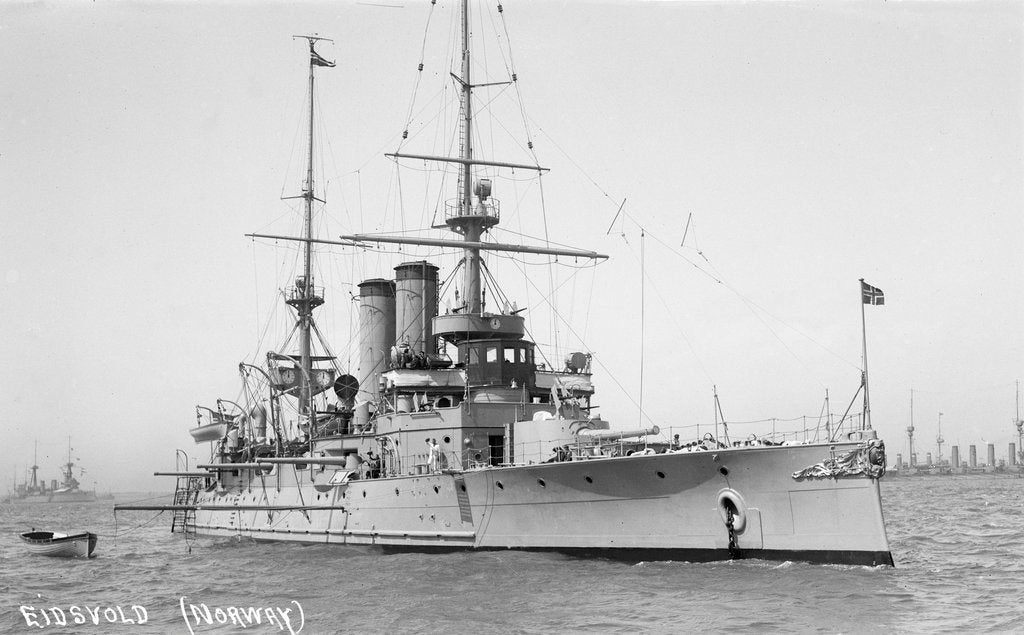 Detail of Coast defence battleship 'Eidsvold' (No, 1900) by unknown