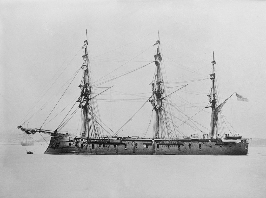 Detail of Armoured wooden broadside ship HMS 'Lord Clyde' (1864) by unknown