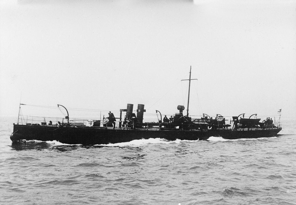 Detail of A port bow view of TB 81 (1885) by unknown