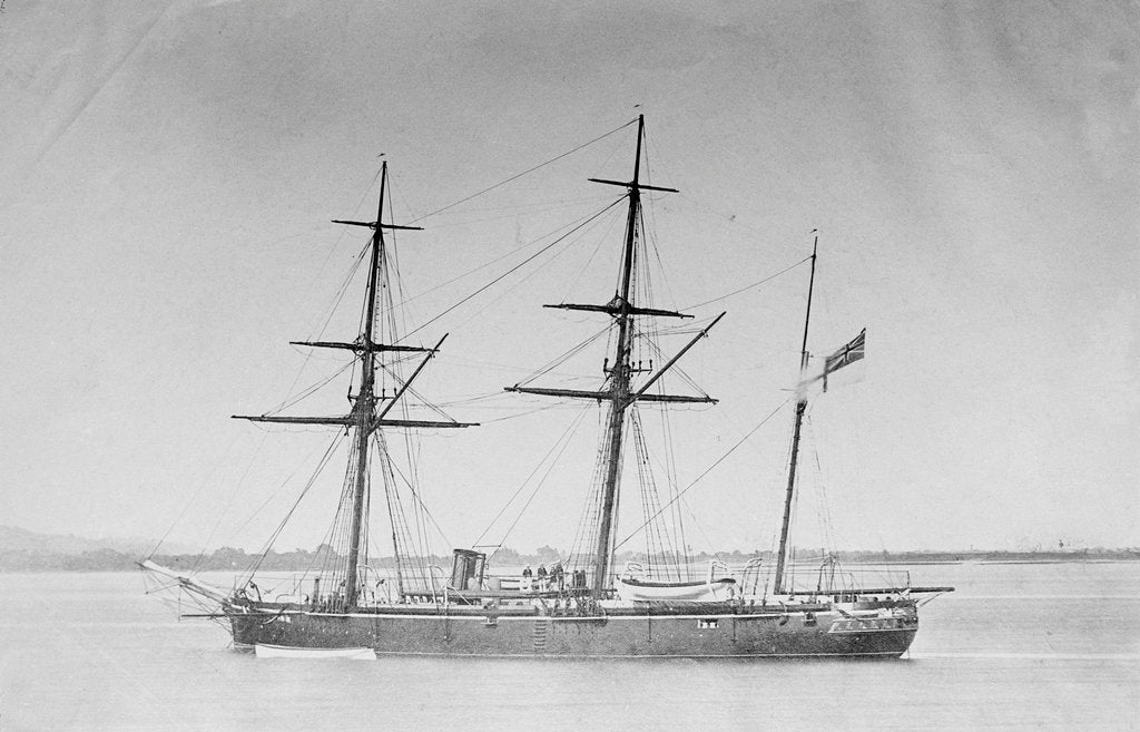 Detail of Wooden screw gun vessel HMS 'Woodlark' (1871) by unknown