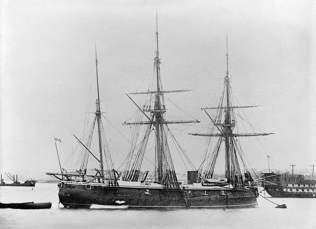 Detail of Wooden screw sloop HMS 'Dryad' (1866) by unknown