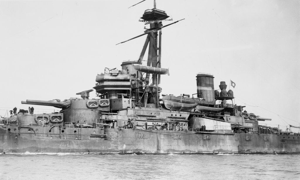 Detail of Dreadnought battleship 'Sao Paolo' (Brazil, 1909) close up, amidships by unknown