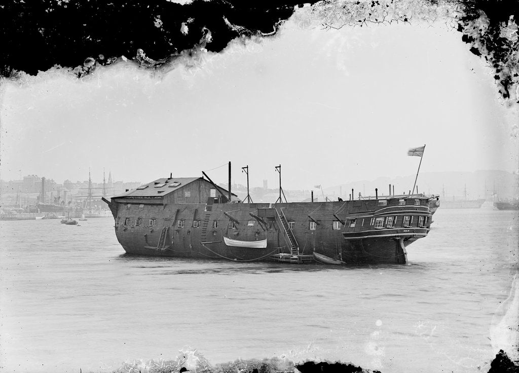 Detail of HMS 'Dublin' (1812) at Devonport by unknown