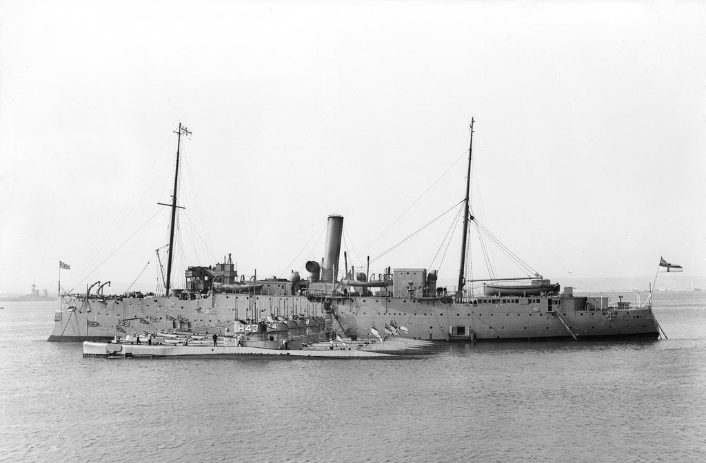 Detail of HMS 'Vulcan' (1889) submarine depot ship by unknown