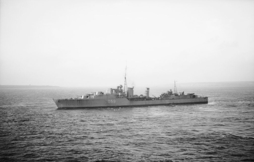 Detail of Destroyer HMS 'Mashona' (1937) under way in the Pentland Firth by Anonymous