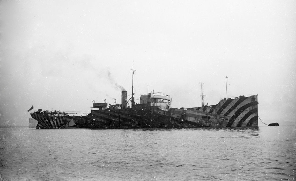 Detail of 'War Master' (Br, 1918) at moorings by unknown