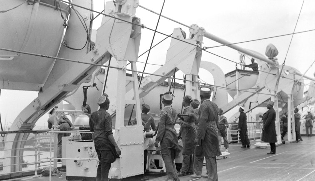 Detail of Scene on board passenger liner 'Strathnaver' (Br, 1931) by unknown