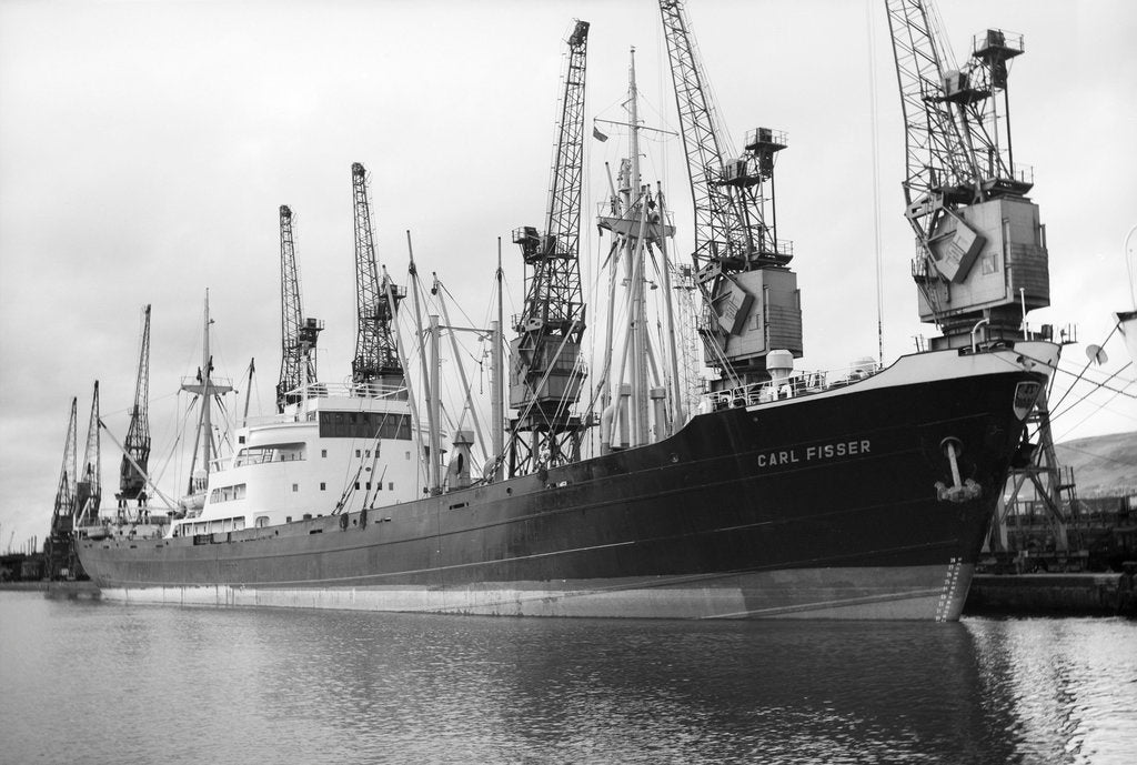Detail of The 'Carl Fisser' (Germany, 1951): general cargo, motor Fisser Schiffahrt GmbH by unknown