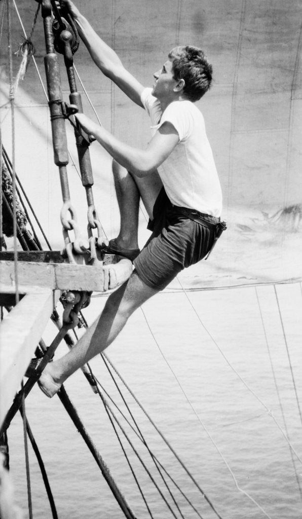 Detail of Going up over the crosstrees by Alan Villiers