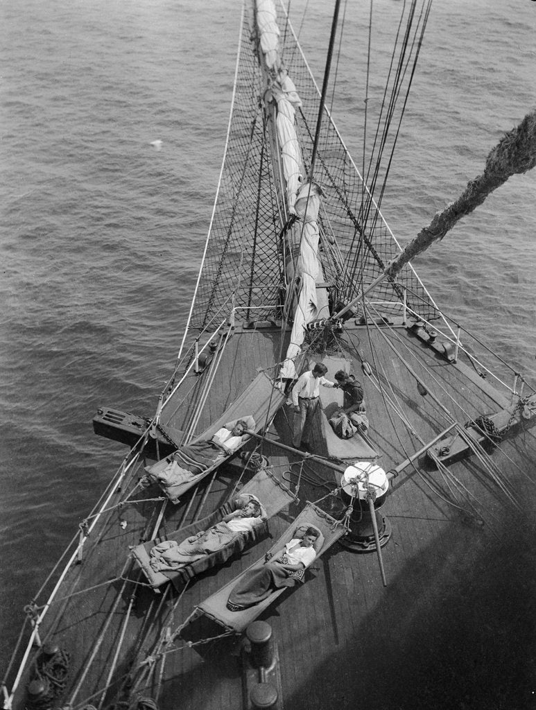 Detail of Restful days at anchorage by Alan Villiers