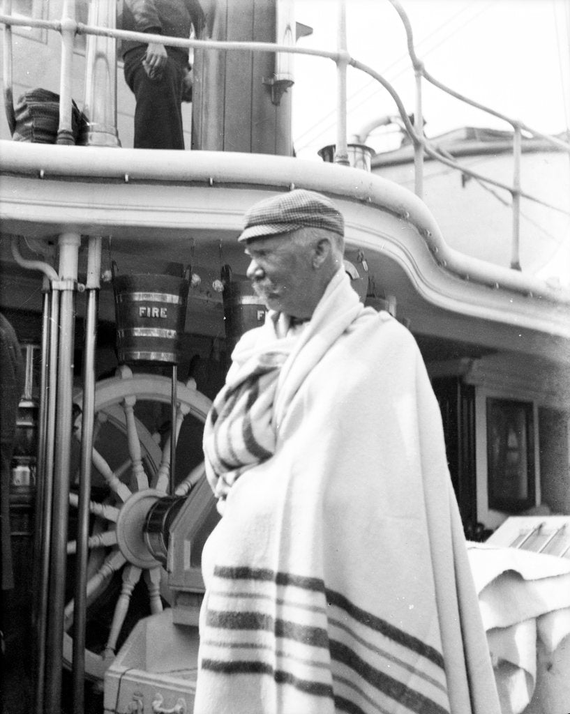 Detail of A survivor from the 'Elingamite' (1887) onboard HMS 'Penguin' (1876) by Willoughby Pudsey Dawson