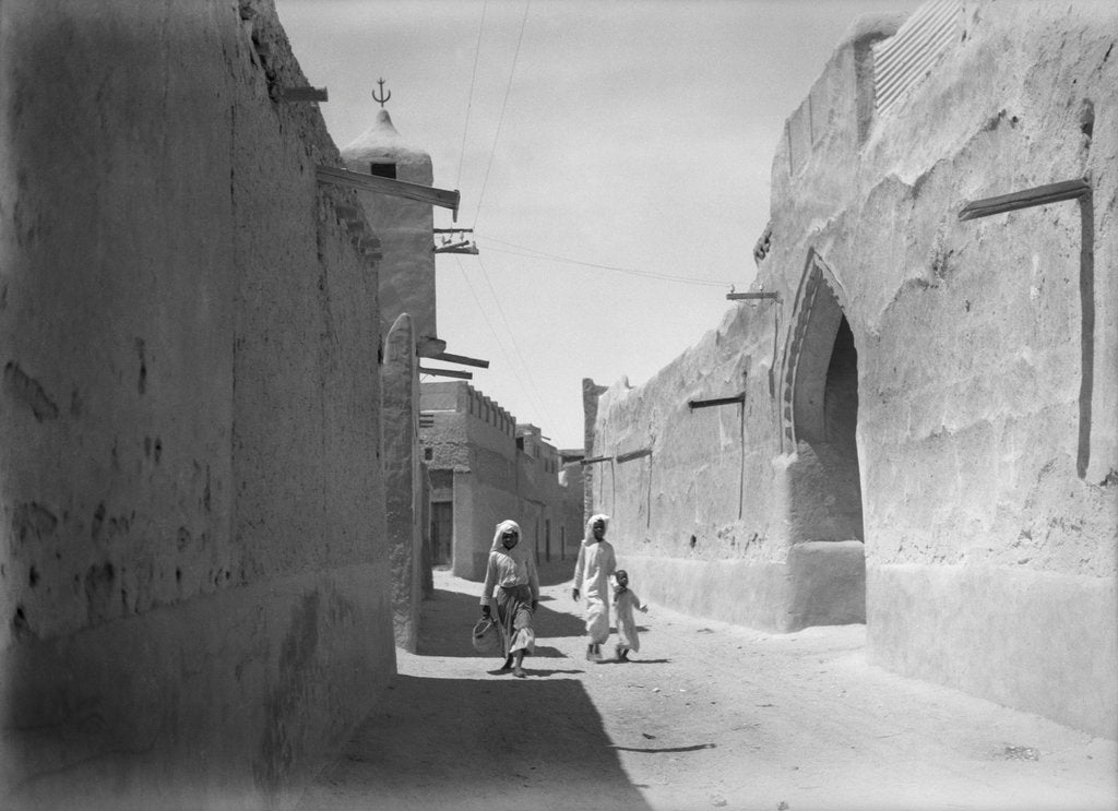 Detail of Kuwait street with an ornate doorwary details by Alan Villiers