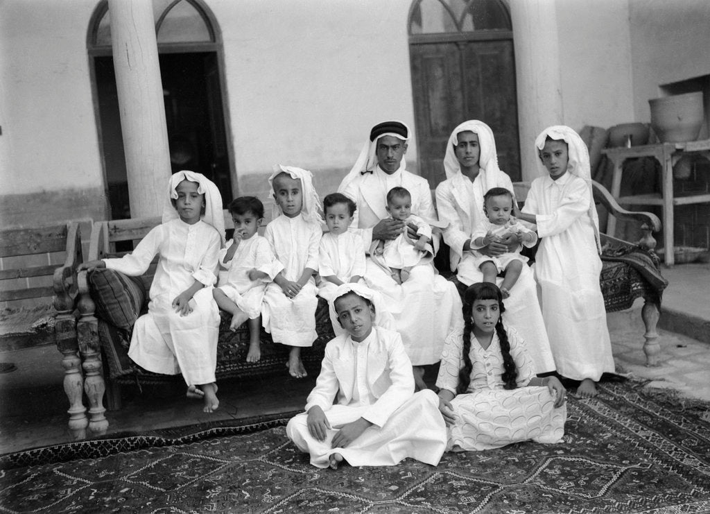 Detail of A Kuwaiti merchant at home with his family by Alan Villiers